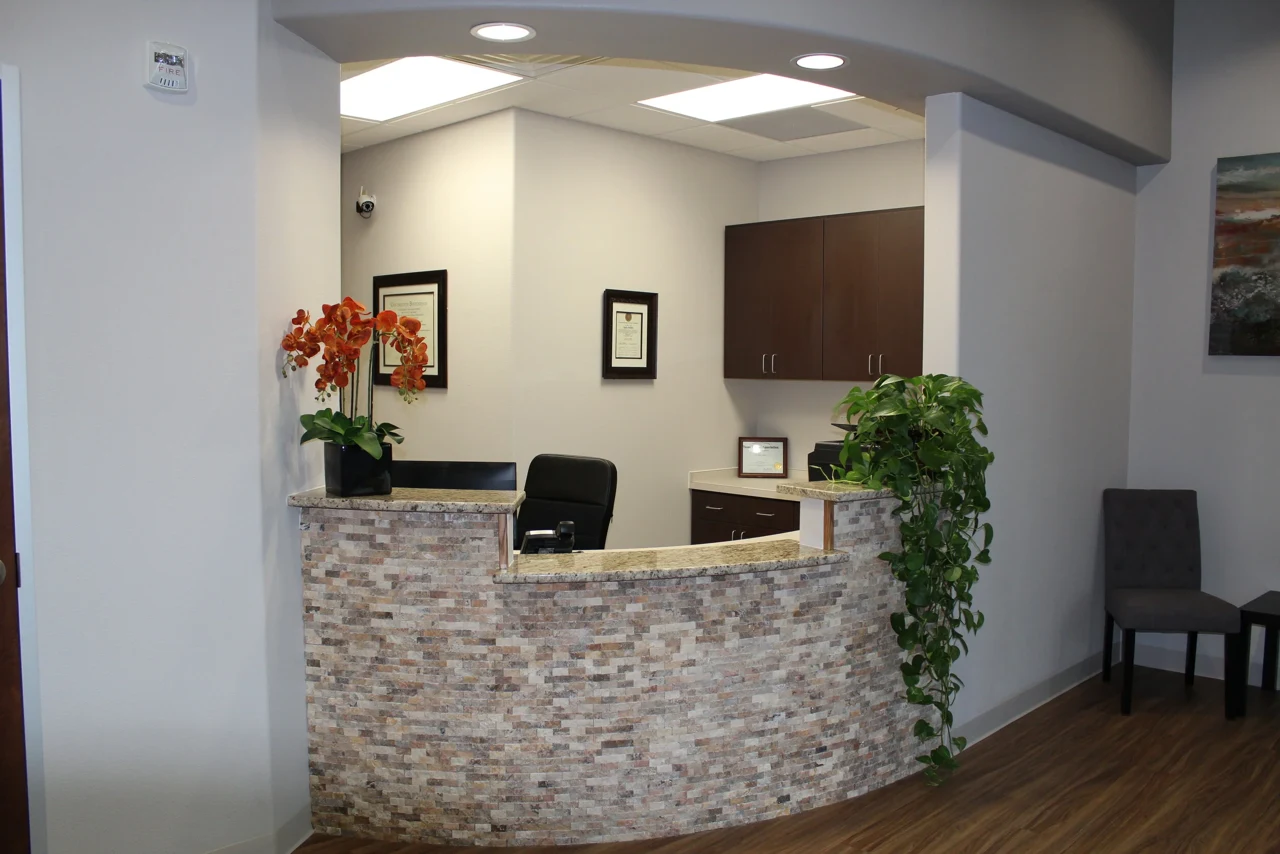 Reception desk at Enamel Dental in Cypress Waters