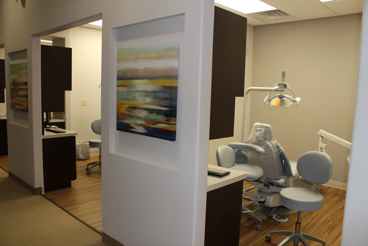 A view into a treatment room at Enamel Dental