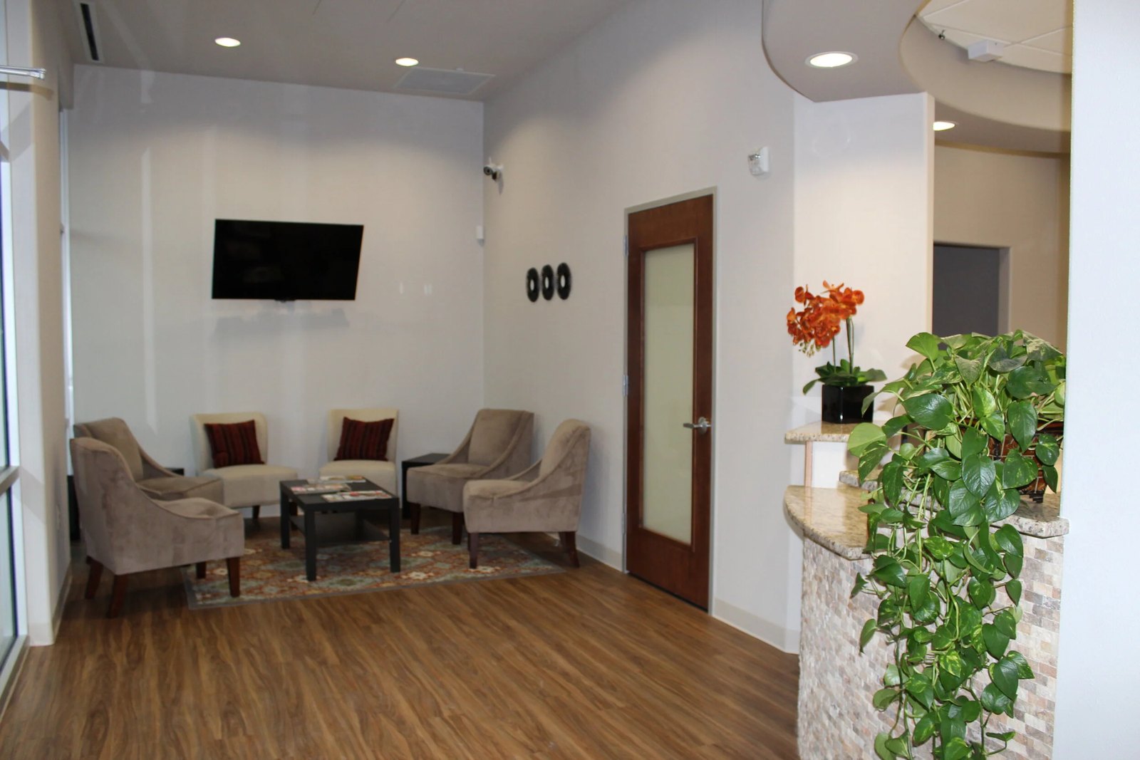 The waiting area at Enamel Dental