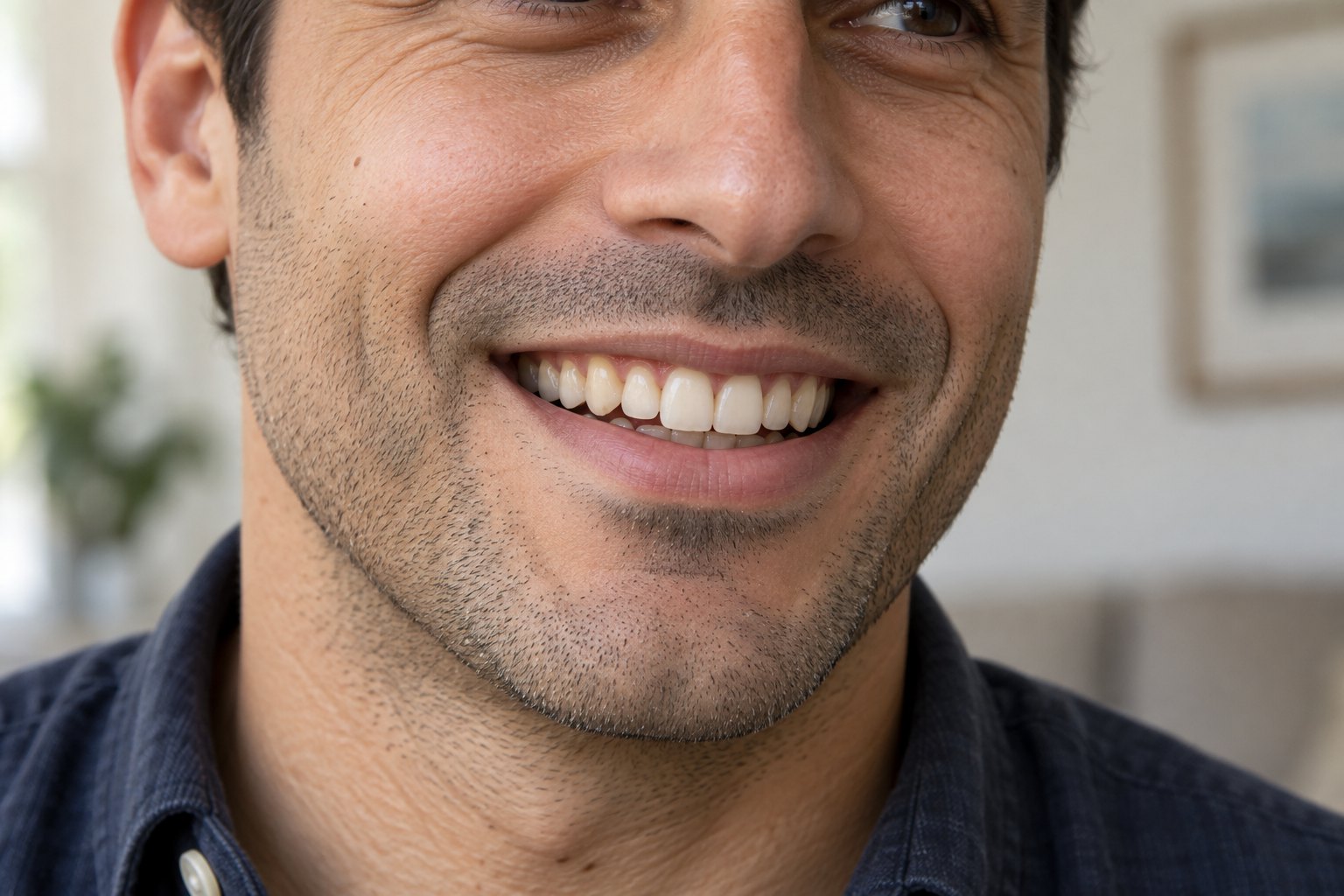 A close view of a natural smile